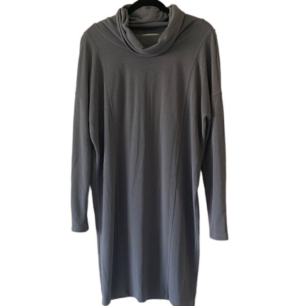 CAbi Womens Tunic Sweater Dress Long Sleeve Gray Size Medium